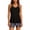 Black, variant on Tankini Swimsuits for Women Tropical Print Crew Neck Summer Bathing Suit Sleeveless Sporty Beach Vacation Two Piece Swimsuit Cyan XL