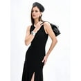 thumbnail image 4 of Women'S Summer and Autumn Long Elegant Versatile Slit Tight Sleeveless Dress Black M, 4 of 9