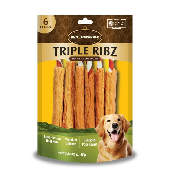 Ruff  Whiskerz Triple Ribz- 6 CT