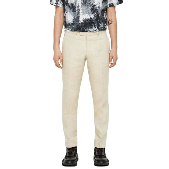 J. LINDEBERG Men's Grant Tech Linen Pants, Whisper White, EU 46 (30")