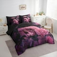 thumbnail image 4 of Feelyou Pink Rose Flower Twin Bedding Sets 7-Piece for Couple, Romantic Gothic Skull Bedding Comforter Set, Spider Web Reversible Sheet Sets, Breathable Home Decor, 4 of 9