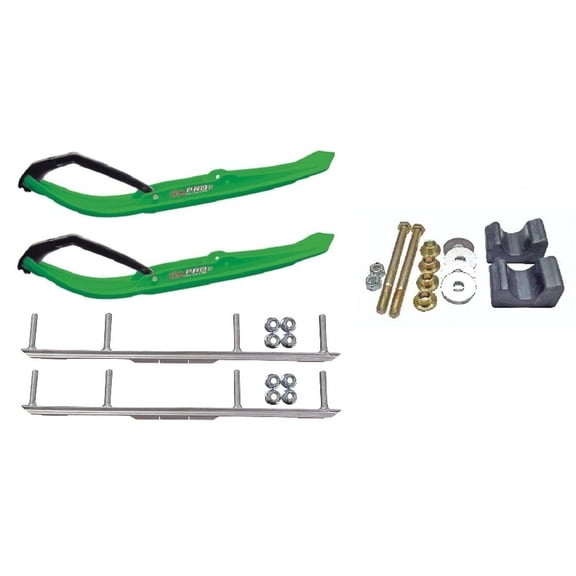 C&A Pro Green MTX Snowmobile Skis w/ 4.5" Shaper Bars Complete Kit Arctic Cat 2009 and ALL 2010-11