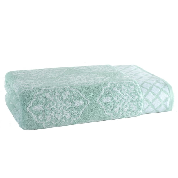 Aquifer/Arctic White Medallion Bath Sheet, Better Homes & Gardens Thick