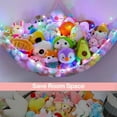 thumbnail image 3 of UniMall Stuffed Animals Net or Hammock Kids Toy Storage Organizer with LED Light Hanging Corner Stuffed Animals Holder Kids Girls Room Decor,Blue-Purple,Large (Pack of 2), 3 of 12