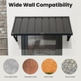 thumbnail image 6 of BACKYARD BEAUTIFUL Metal Awning 40" x 24", Front Door and Window Canopy with Powder-Coated Frame, Weather Resistant Sun and Rain Shelter for Patio, Entrance, Porch and Balcony, Dark Gray, 6 of 9