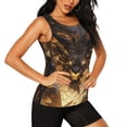 thumbnail image 2 of Fotbe Cool Black Gold Dragon Womens Loose Fit Casual Flowy Slim-Fit Tank Tops Athletic Round Neck Trendy Sleeveless Summer Tops for Gym and Yoga-Small, 2 of 7