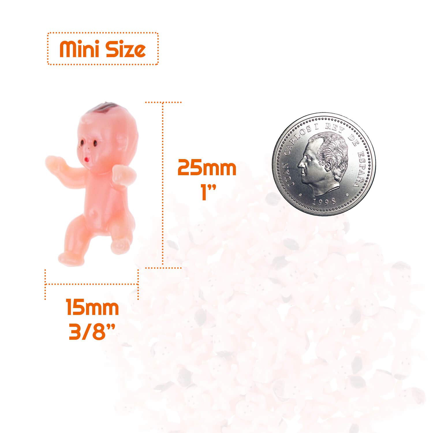 Mini Plastic Babies Selizo 100pcs Tiny Plastic Baby Figurines Small King Cake Babies Bulk for Ice Cube My Water Broke Baby Shower Games 10 Colors 