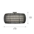 thumbnail image 6 of Golden Lighting Everly 6-light Semi-Flush Mount in Matte Black and Modern Black Rattan shade, 6 of 7