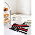 thumbnail image 4 of Red American Flag Kitchen Dish Towels for Drying Dishes Set of 4, Black White Striped US Flag Stars Waffle Weave Microfiber Hand Tea Bathroom Towels Quick Dry & Absorbent Towel 12x12, 4 of 7