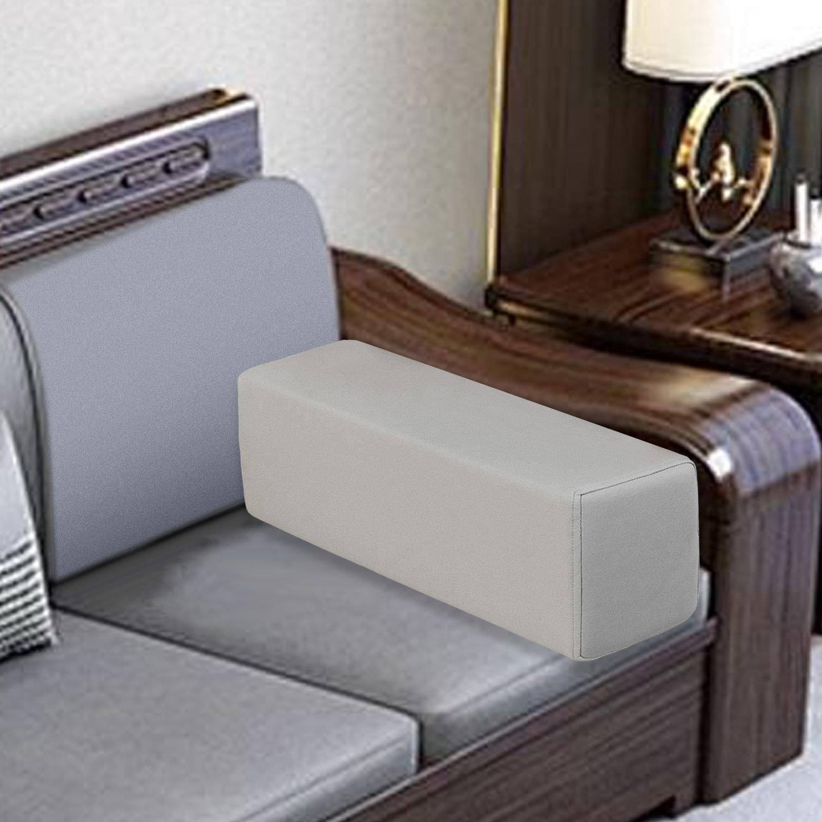 FashionCha Sofa Arm Rest Pillow Couch Armrest Rectangular Booster High Density Foam Cushion Light Gray