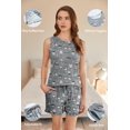 thumbnail image 2 of Ekouaer 2 Pack Womens Pajama Set Print Sleepwear Tank Tops and Ruffled Shorts with Pockets Soft Loungewear Sets Outfits, 2 of 6
