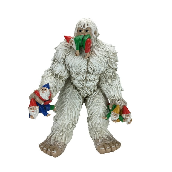 Large Miniature Yeti and Gnomes for the Fairy Garden. A Large Garden Gnome Figurine (13.25 Inch High) and a Fairy Garden Accessory by GlitZGlam