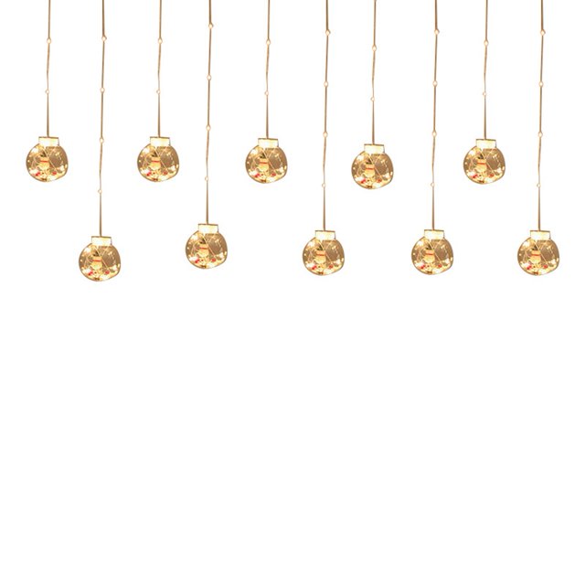 Cortina De Luces LED Con Forma De Bola De Los Deseos Para ÁRbol De Navidad, DecoracióN NavideñA, Cortina De Luces Con Forma De MuñEco De Nieve