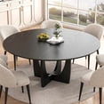 thumbnail image 3 of MAYEERTY 59x59x30 Modern Dining Table, Contemporary Home Wood Kitchen Table, Black, 3 of 9
