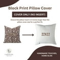 thumbnail image 5 of Fabdivine Throw Pillow Cover with Hand Block Print Decorative, 22"X22", Red, Gopi, 5 of 7
