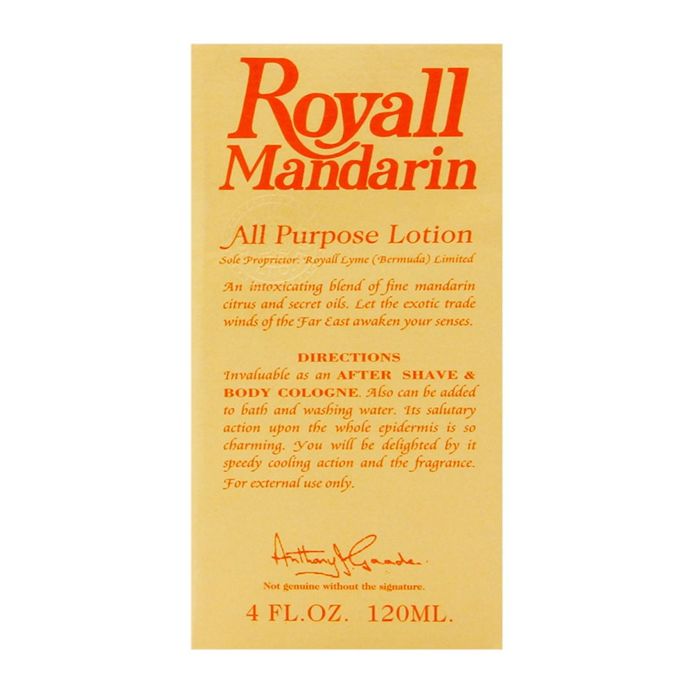 Royall BayRhum Mandarin Orange for Men Aftershave Lotion Cologne, 4oz