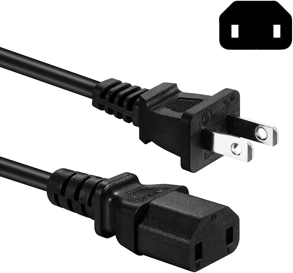 ~ side Springe hjerte Power Cord Cable Compatible with Sony PS4 Pro Console, Xbox 360 Slim/Xbox  One/Xbox 360 E Power Supply Brick, 2 Prong Power Cable Replacement -  Walmart.com