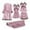 Pink, variant on Sleepwear for Women Satin 5Pcs Floral Lace Trim Womens Indoor Clothes,Black,2XL