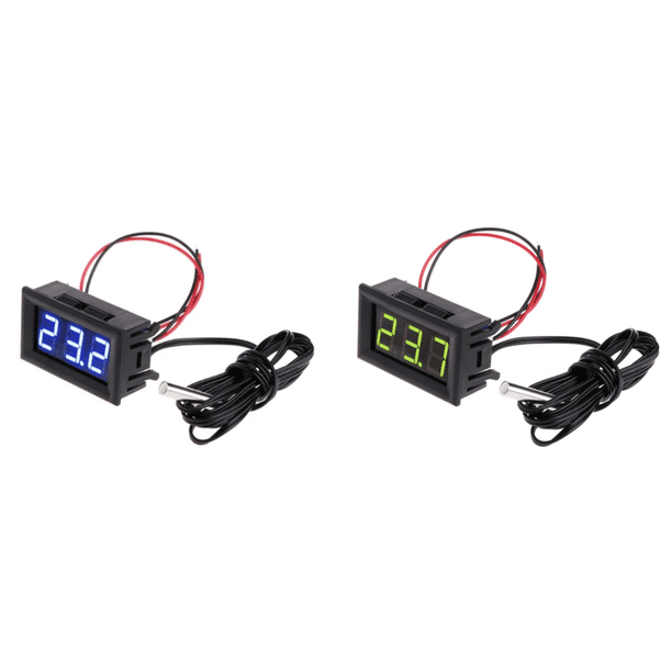 Módulo sensor temperatura digital LED 0 56 pulgadas Termómetro DC5-12V con sonda () Azul