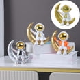 thumbnail image 3 of Moon Astronaut Ornaments Hand Made Desktop Astronaut Model Decoration Cartoon Resin Crafts, 3 of 8
