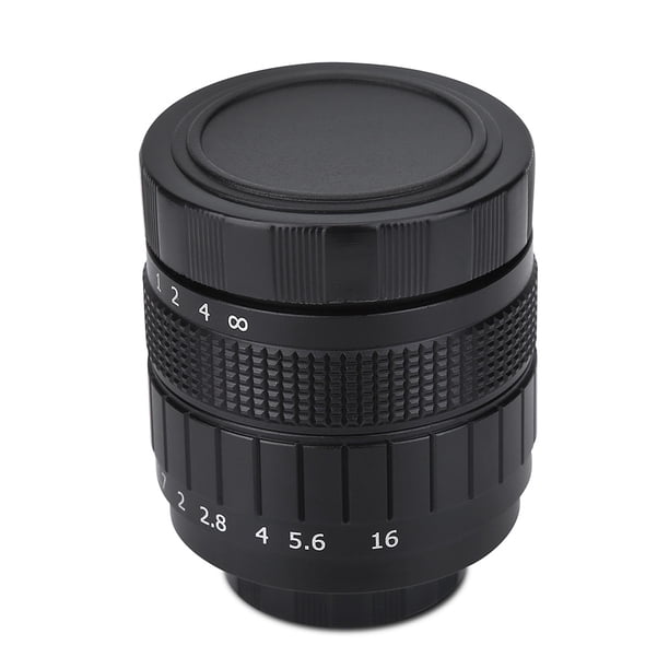 Lente De Cámara TV De 35 Mm Lente De Metal Premium Apertura Ancha F1.7 Focus Manual Fijo C Montaje Compatible Para Cámaras Sin Espejo Macro Fotografía Negra 4.3x5.5cm