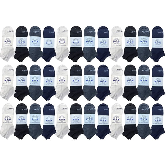 Yacht & Smith 24 Pair Low Cut Socks Thin Comfortable Lightweight Breathable Wholesale Bulk Sport Socks (ASST COLORS, Kids)