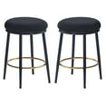 thumbnail image 2 of Alvara 24.75" Seat Height Upholstered Counter Stools with Footrest, Black + Gold, Set of 2, 2 of 8