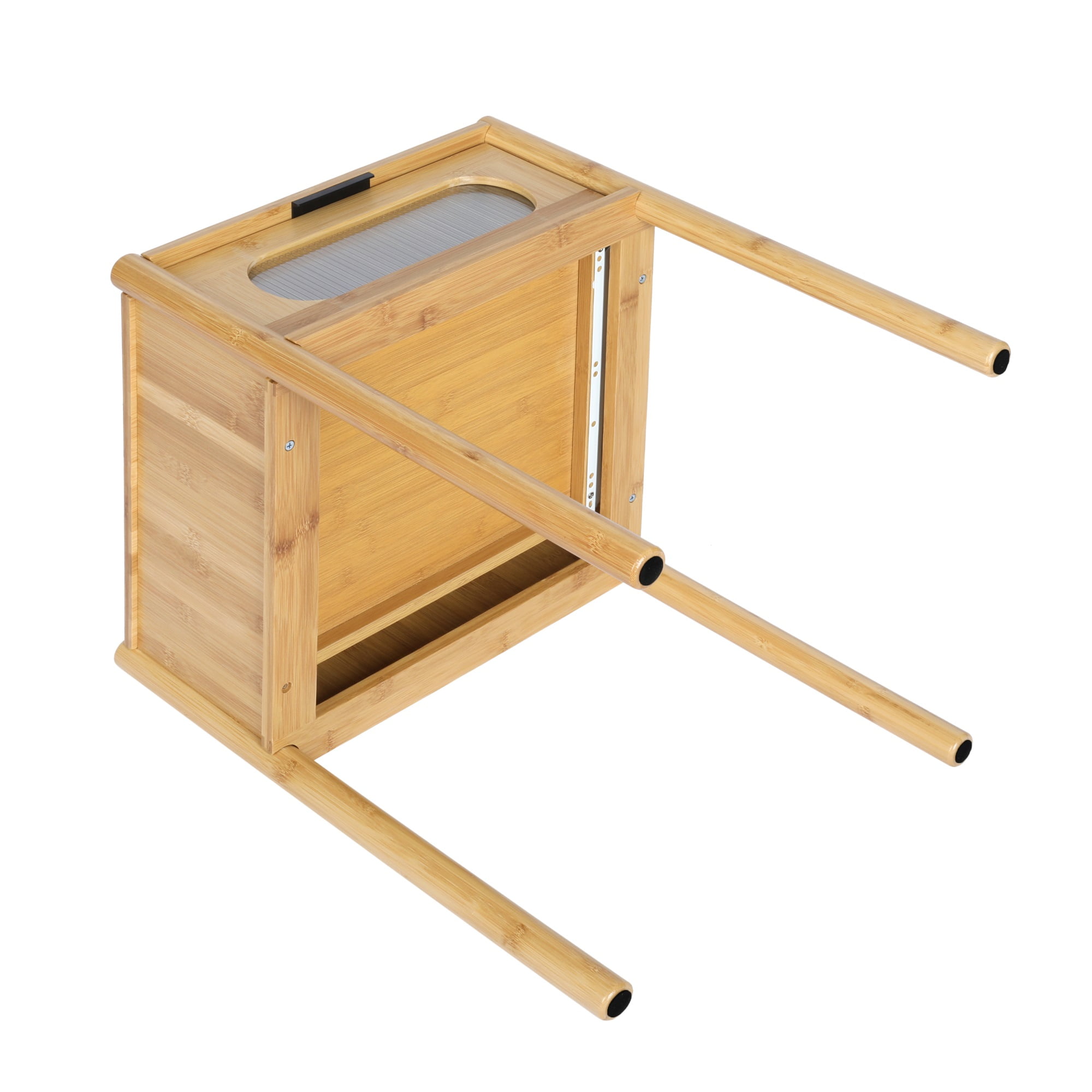 Resenkos Natural Bamboo Accent End Table for Bedroom with Drawer Resenkos Natural Bamboo Accent End Table for Bedroom with Drawer