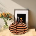 thumbnail image 7 of Velvet Pumpkin Throw Pillow – Stripe Plush Stuffed Pumpkin Decor for Fall Bedroom, Living Room, Sofa, and Home Accents (Orange), 7 of 7