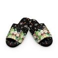 thumbnail image 2 of COEQINE Snowman String Lights Black Womens Bedroom Slippers Open Toe Soft Slip On House Shoes Cute Indoor Christmas Slippers Washable Fuzzy Sandals Women Footwear for Her Mom Ladies, 36-37, 2 of 7