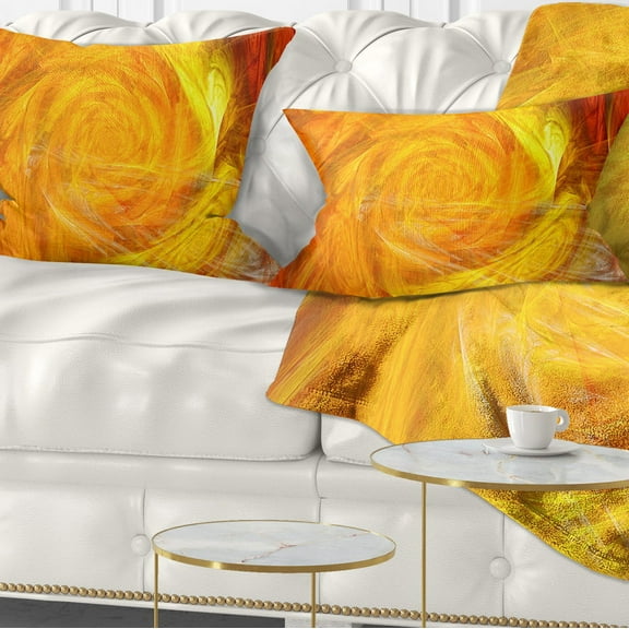 Designart Mystic Abstract Fractal Rose - Abstract Throw Pillow - 12x20