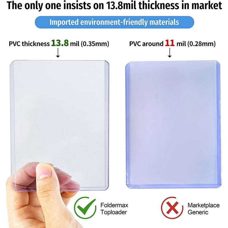 Foldermax 100 Count 35PT Toploader Card Protectors, 3&quot;&quot; x 4&quot;&quot; Hard 