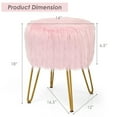 thumbnail image 3 of YYAo Floor Chair Foot Rest,Ottoman,Faux Fur Vanity Stool Chair with Metal Legs for Bedroom and Living Room-Pink, 3 of 8
