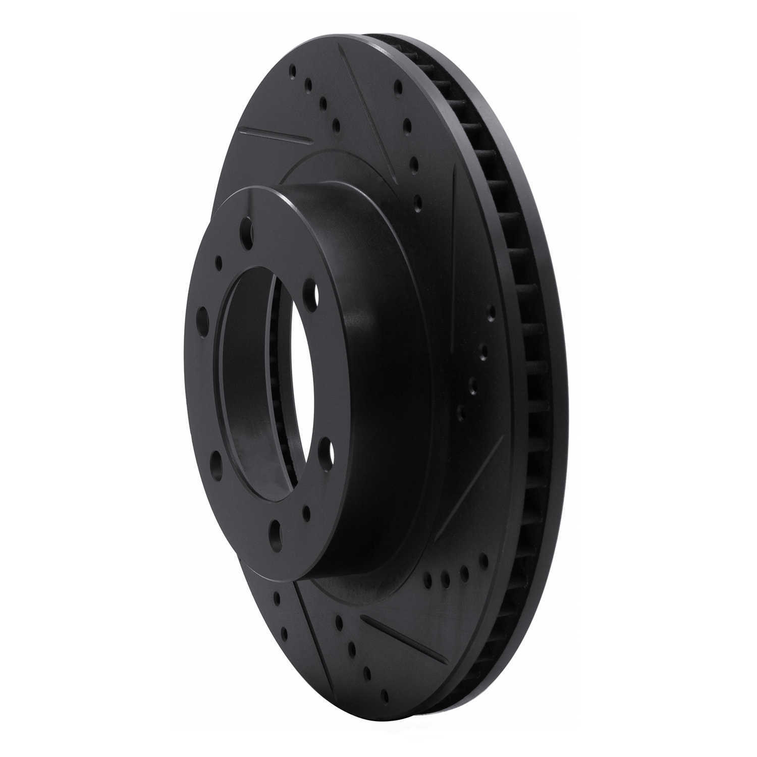 Dynamic Friction Company 633-76128R DFC Brake Rotor - Drilled And Slotted - Black