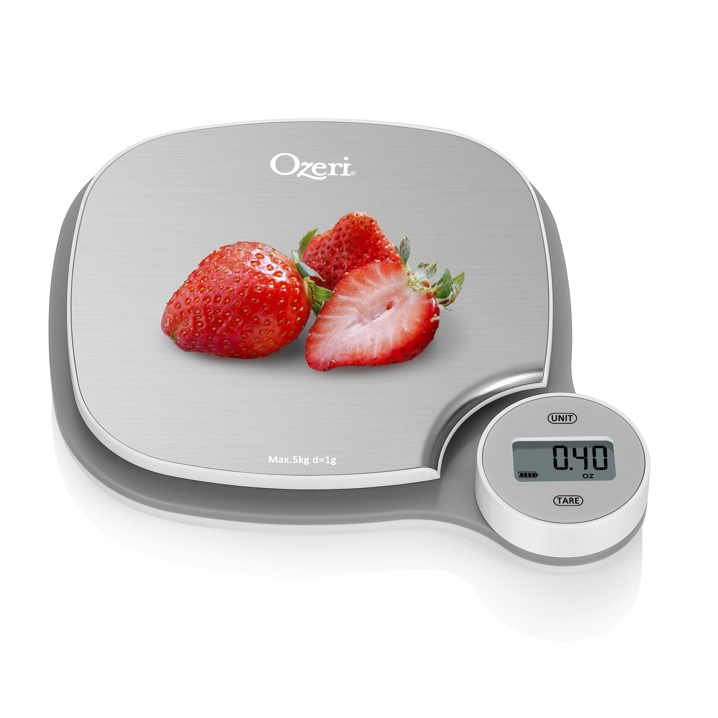 Ozeri ZK27 Kitchen Scale in Stainless Steel, with Battery-Free Kinetic Charging Technology