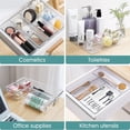 thumbnail image 5 of Drawer Organizers with Non-Slip Silicone Pads, Desk Storage Tray for Makeup, Jewelries, Utensils in Bedroom Dresser, Office and Kitchen, 5 of 6