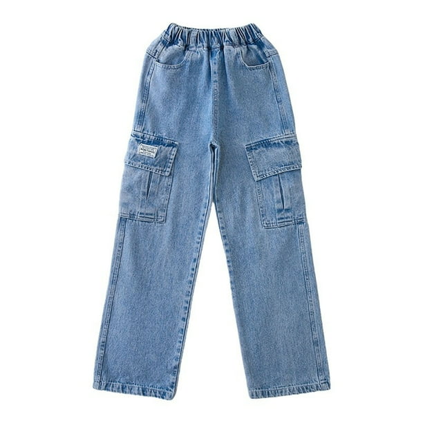 ZyeKqe Cargo Jeans for Girls High Waisted Demin Pants