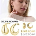 thumbnail image 3 of Exaggerate Big Waterdrop Drop Earrings For Women Dupes Chunky Teardrop, 3 of 9