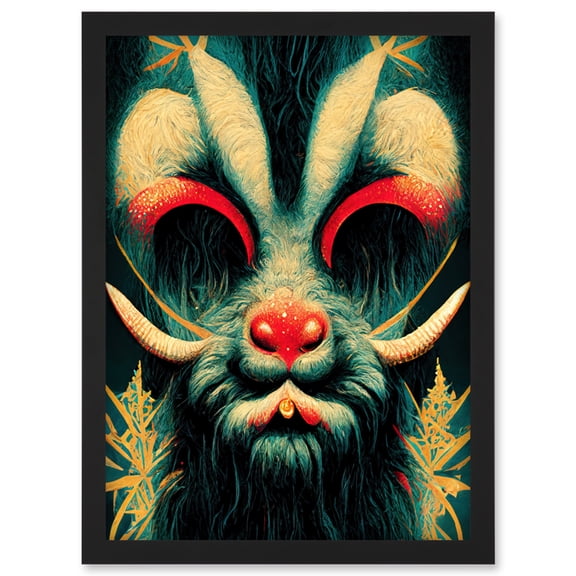 Christmas Krampus Beast Alpine Folklore Artwork Framed Wall Art Print A4