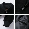 thumbnail image 5 of Men's Baseball Leather Jacket Vintage bomber Suede Jackets (2XL, Black), 5 of 6