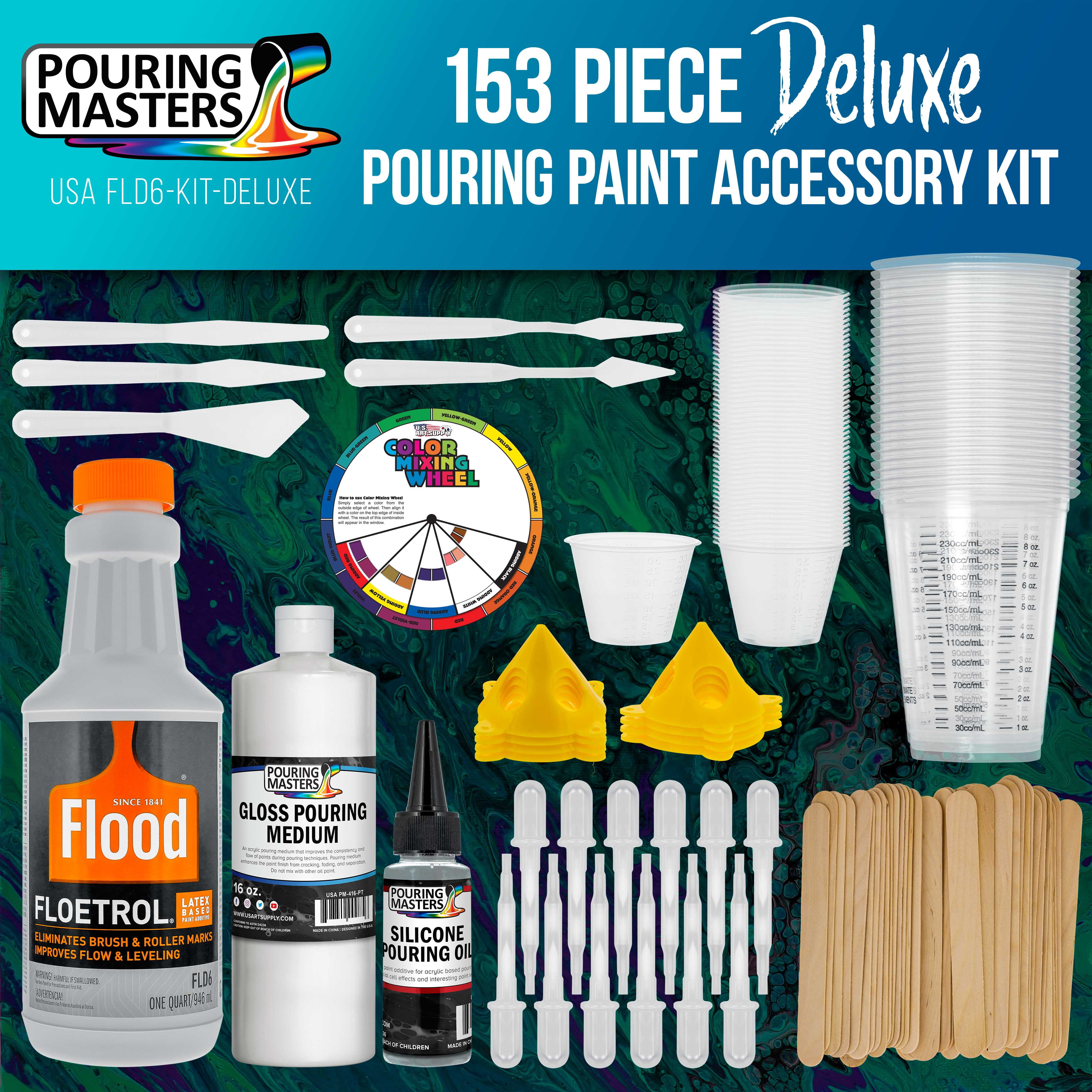 1 Quart Floetrol Additive Pouring Supply Paint Medium Deluxe Kit for Mixing, Stain, Epoxy, Resin