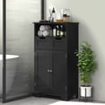 thumbnail image 2 of kleankin Armoire de Rangement, Armoire de Salle de Bain avec Tablette Ajustable, Noir, 2 of 10
