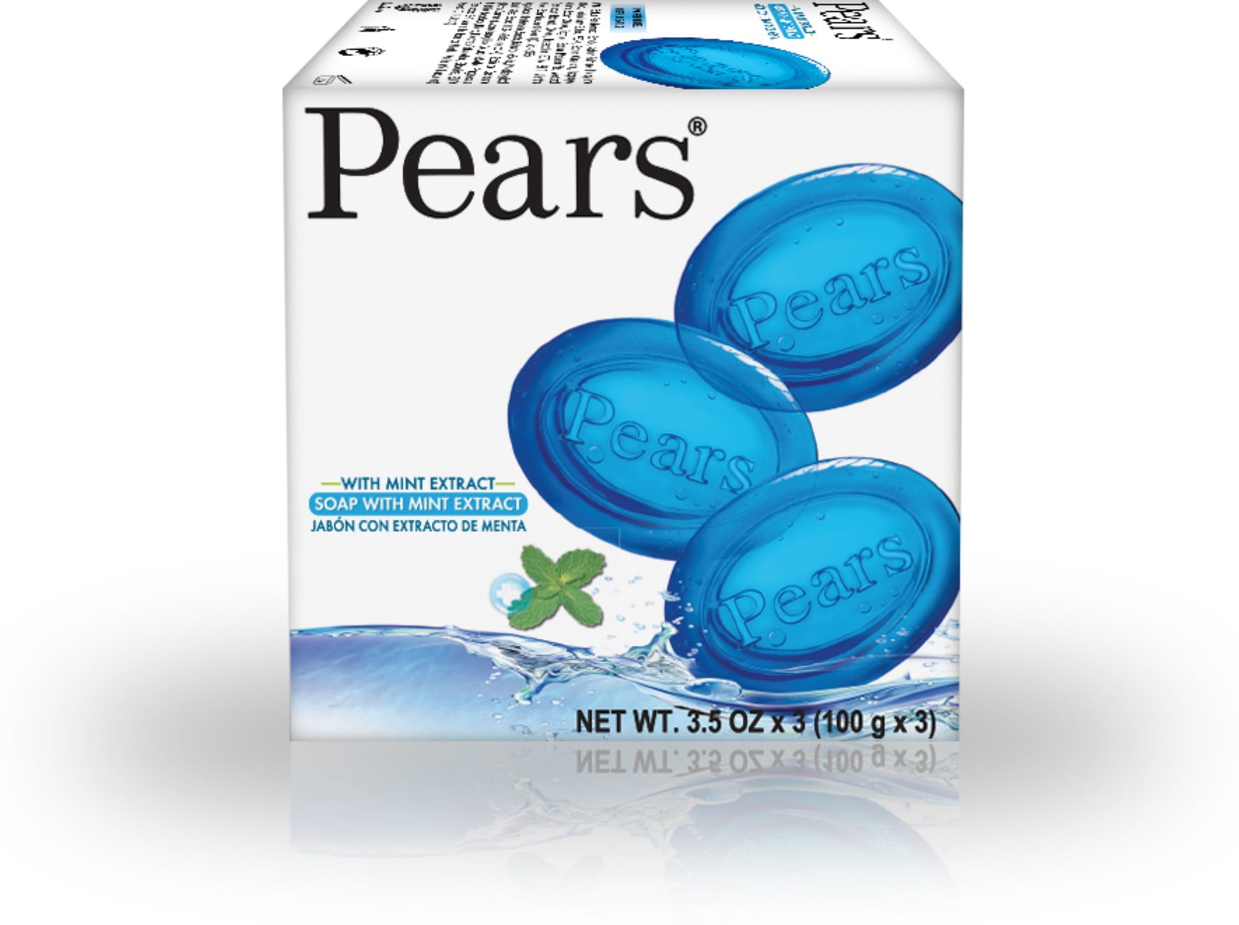 Pears Soap with Mint Extract, 3.5 oz bars, 3 ea