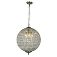 thumbnail image 2 of 5-Light W20 in Vintage Crystal Sphere Chandelier in Antique Gold Modern Glam Globle Cage-Style Shade Pendant Light for Dining Room Living Room, 2 of 6