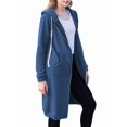 thumbnail image 2 of Womens Hoodies Sweatshirts with Zipper Oversized Fashion Long Hooded Fall Winter Jackets with Pockets Blue 4XL, 2 of 8