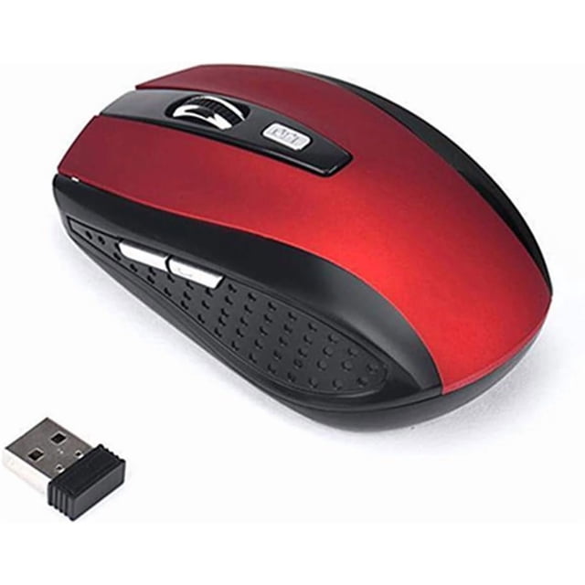 Computer Mouse, Wireless Gaming Mouse 1200dpi 2.4GHz Ergonomic USB Receiver Mice for PC Laptop - Red (7500)