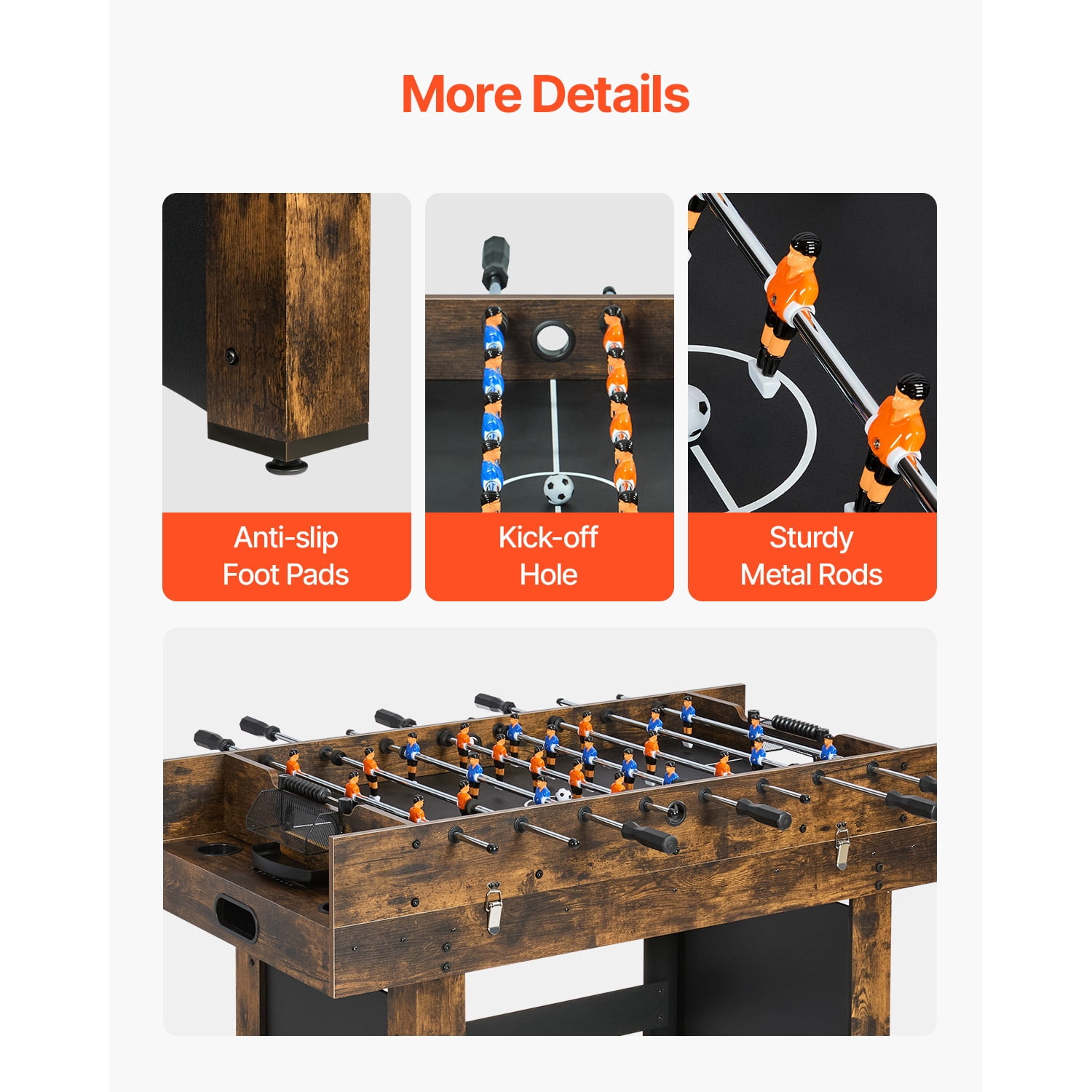 KFFKFF 54" 3-in-1 Combo Game Table Set, Multi Game Room Table with Air Hockey, Table Tennis, Foosball, and Accessories, Air Propelled Arcade Hockey Table for Recreational Room