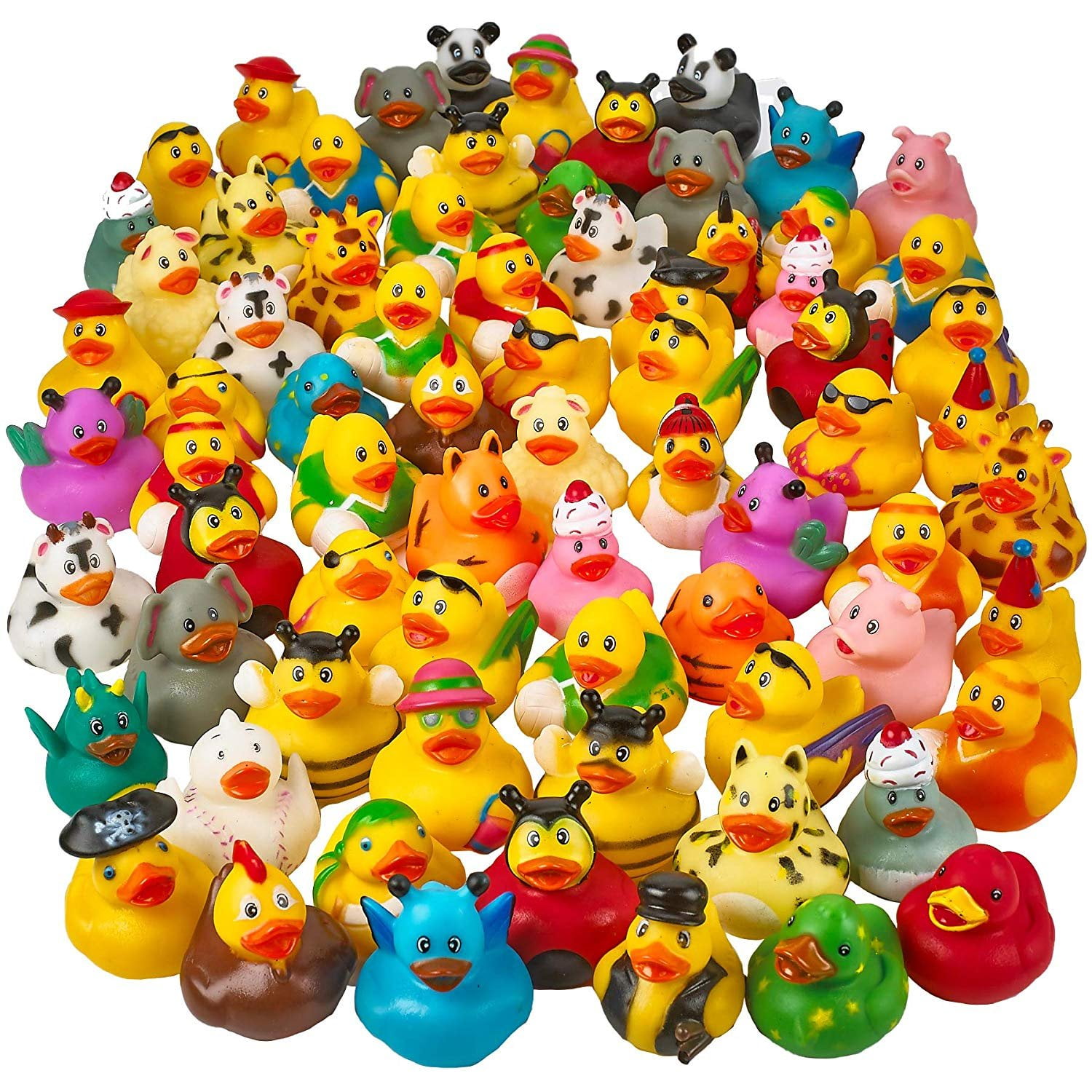 24 MINI RUBBER DUCKS bath toys kids pool toy duckies party favor floating duck 