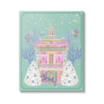 Stupell Industries Pink Ornate Christmas Building Graphic Art Gallery Wrapped Canvas Print Wall Art, Design by Melissa Wang