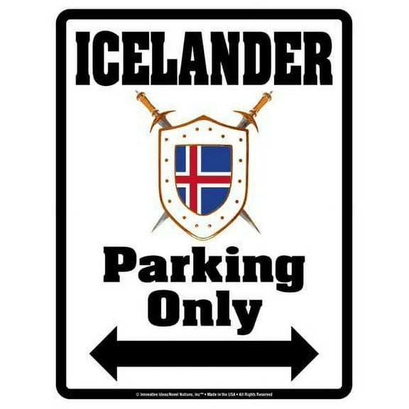 Parking Only Sign - ICELANDER - Laminated - Individual Package - 8.5" x 11"